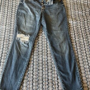 Judy Blue Dark Wash Distressed Straight Leg Jeans